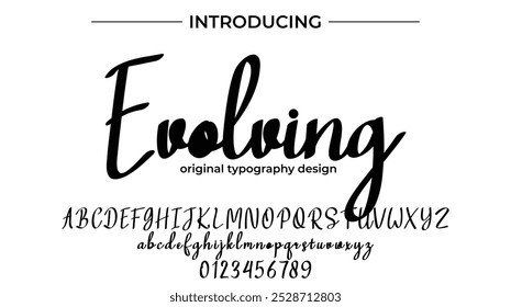 Evolving Font Stylish brush painted an uppercase vector letters, alphabet, typeface