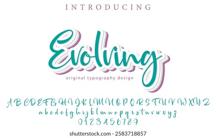 Evolving Font Stylish brush painted an uppercase vector letters, alphabet, typeface