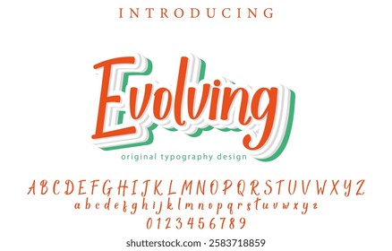 Evolving Font Stylish brush painted an uppercase vector letters, alphabet, typeface