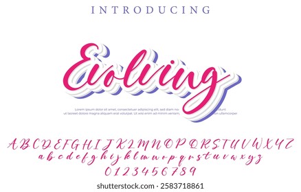 Evolving Font Stylish brush painted an uppercase vector letters, alphabet, typeface