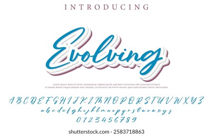 Evolving Font Stylish brush painted an uppercase vector letters, alphabet, typeface