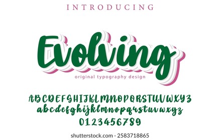 Evolving Font Stylish brush painted an uppercase vector letters, alphabet, typeface