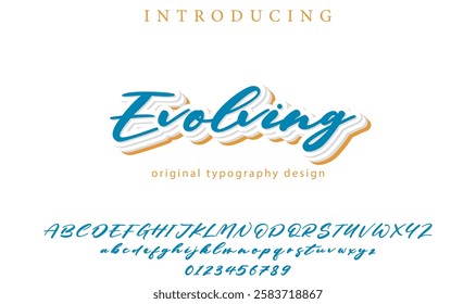 Evolving Font Stylish brush painted an uppercase vector letters, alphabet, typeface