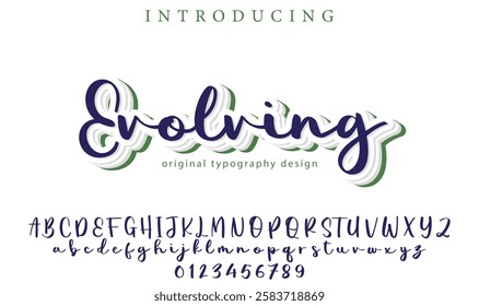 Evolving Font Stylish brush painted an uppercase vector letters, alphabet, typeface