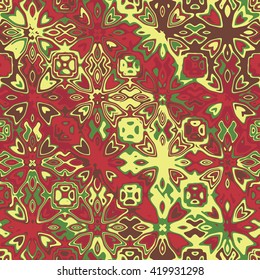 evolving kaleidoscopic ornaments - vector seamless pattern