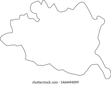 Evora district map in Portugal