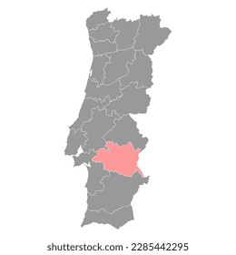 Evora Map, District of Portugal. Vector Illustration.