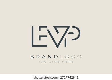 EVP abstract letter logo design. Modern Business Logo Design With Abstract Typography and Contemporary Style