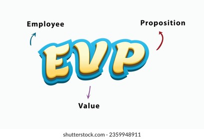 EVP, Executive Vice President or employee value proposition, with modern style and white background.