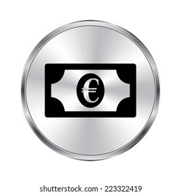 evro icon - vector brushed metal button