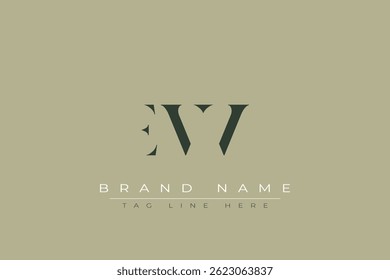 EVV abstract letter logo design. This logo is designed by three abstract letters.