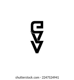evv typography letter monogram logo design