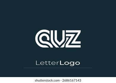 Diseño de logotipo de carta moderno único creativo de EVZ. Diseño elegante del logotipo del monograma con los Elementos decorativos y la tipografía