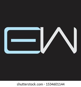 EW Abstrac logo vector Monogram isolated on black background
