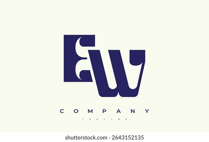 EW Abstract Geometric Logo Design. Modern and elegant logo design with simplistic typography elements, showcasing branding excellence.