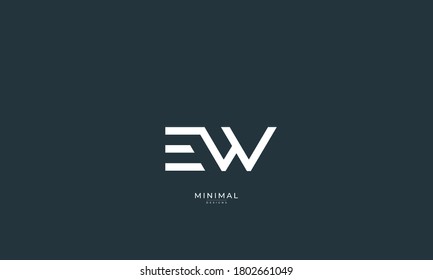 EW Alphabet letter icon logo