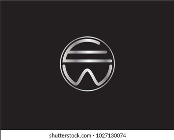 EW circle Shape Letter Design
