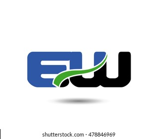 EW company linked letter logo icon
