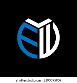  EW creativo concepto de logotipo de letra de círculo. Diseño de letras EW.

