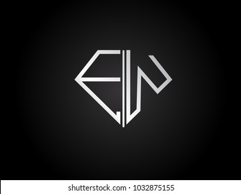 EW diamond shape silver color design