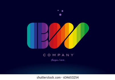 ew e w alphabet letter colorful creative colors text dots creative company logo vector icon design template