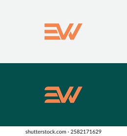 EW E W Letter Logo Design in Black Colors. Creative Modern Letters Vector Icon Logo Illustration.
