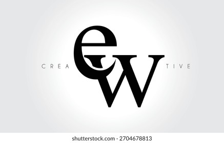 EW Elegant Serif Monogram Logo – Luxury Lowercase Typographic Lettermark for Modern Branding
