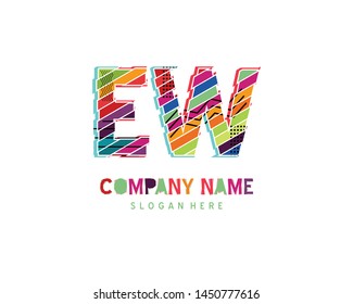 EW Full color initial logo vector