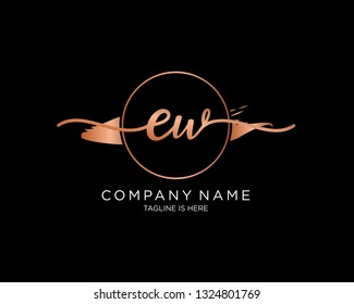 EW handwriting initial  logo vector