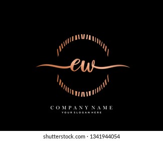EW handwriting initial  logo vector