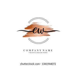 EW handwriting initial  logo vector