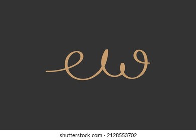 ew handwritten logo for identity. ew initial handwritten calligraphy, for monogram and logo. 