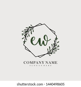 EW Initial beauty floral logo template