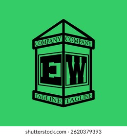 EW Initial Explore this unique collection of alphabet house logos,featuring stylish letter combinations inside a geometric house outline. Perfect for branding, real estate businesses, graphic design