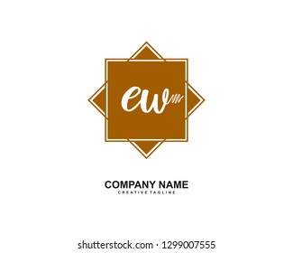 EW Initial Handwriting Logo Template Vector