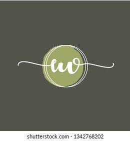 EW  Initial Handwriting logo template vector