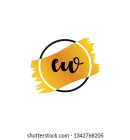 EW  Initial Handwriting logo template vector