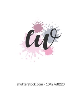 EW  Initial Handwriting logo template vector