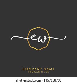 EW Initial handwriting logo template