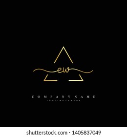 EW initial handwriting logo template vector
