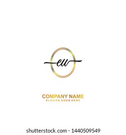 EW Initial handwriting logo template vector