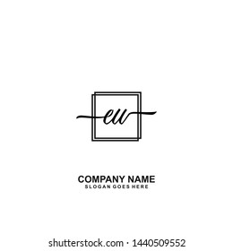 EW Initial handwriting logo template vector