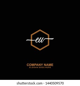 EW Initial handwriting logo template vector
