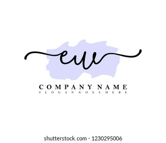 EW Initial handwriting logo vector