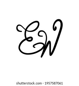 EW initial handwritten logo for identity