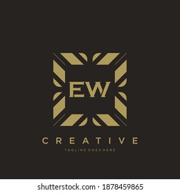 EW initial letter luxury ornament monogram logo template vector.