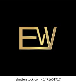 EW Initial logo Capital Letters Gold colors