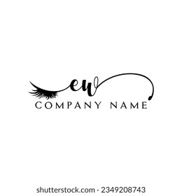 EW Logo-Logo-Logo-Wimpern-Vektorgrafik modern