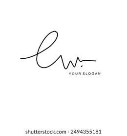 Ew Initial signature logo vector design
