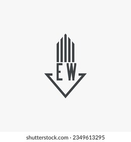EW initials Real Estate Logo stock illustration. Logo vector